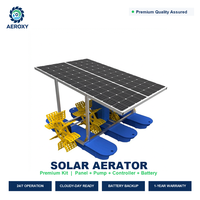 Aérateur solaire pour élevage de crevettes en aquaculture avec stockage de batterie, moteur DC, acier inoxydable, hors réseau, faible bruit, durable