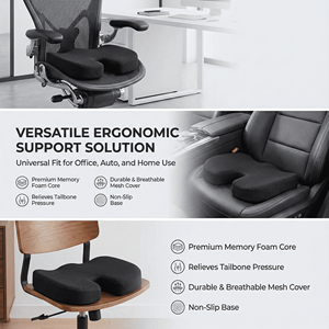 Coussins orthopédiques confortables en mousse à mémoire de forme pour soulager la sciatique et la pression dorsale, coussins de massage pour fauteuil roulant - Product Image 2