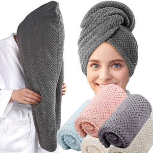 Buena calidad, venta al por mayor, logotipo personalizado, gran secado rápido, súper suave, <span class=keywords><strong>chica</strong></span>, mujer, <span class=keywords><strong>toalla</strong></span> de pelo de <span class=keywords><strong>microfibra</strong></span> - Product Image 1
