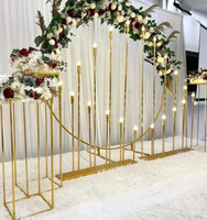 Candélabre en métal doré à 10 têtes, porte-bougie, décoration de scène de mariage, centre de table, candélabre LED, lumière de mariage, décoration de fête