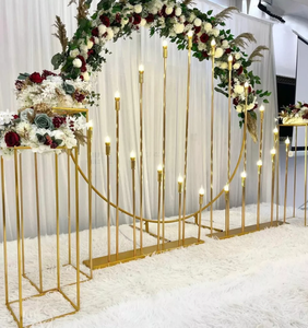 Candélabre en métal doré à 10 têtes, porte-bougie, décoration de scène de mariage, centre de <span class=keywords><strong>table</strong></span>, candélabre LED, lumière de mariage, décoration de fête - Product Image 5