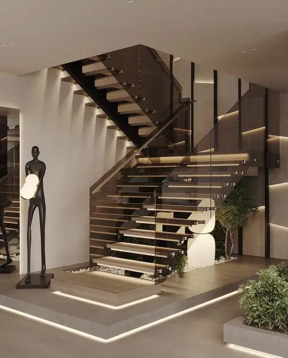 2024モダンインドアホームオークボックスサスペンション階段フローティング階段まだレビューはありません