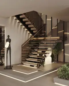 Escada flutuante moderna para casa interior, escada suspensa em caixa de carvalho, até 2024, ainda sem avaliações