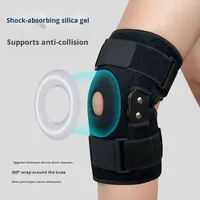 Genouillère de soutien avec plaque en aluminium pliable, sangles antidérapantes réglables, genouillère respirante, taille unique pour la plupart des personnes