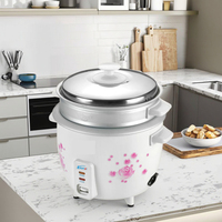 Cuisinière à riz électrique multifonction avec minuterie mécanique, revêtement antiadhésif, cuve intérieure en acier inoxydable, cuisson rapide, design portable