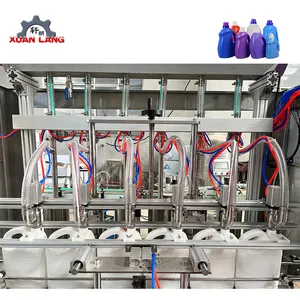 Automatic 6 nozzles pet plastic bottle liquid laundry detergent filling machine