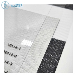 Persianas Enrollables Motorizadas Minimalistas Integradas de Estilo Zebra Horizontal, Diseño Art <span class=keywords><strong>Deco</strong></span> Negro Personalizable para Ventanas Interiores del Hogar - Product Image 3