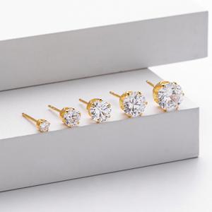 Vintage Style 925 Sterling <b>Silver</b> <b>Stud</b> <b>Earrings</b> with Round 5A Cubic Zircon for Women-Wedding Engagement Anniversary Party Gift - Product Image 5