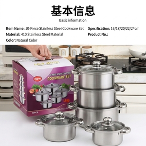 Lot de 5 casseroles de cuisson en acier inoxydable avec poignée, 18cm, 20cm, 22cm, 24cm, 26cm, pour la cuisine domestique, vente en gros à prix réduit - Product Image 2