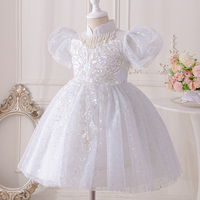 Robes de Soirée à Paillettes pour Filles, Robes d'Été en Coton à Manches Courtes pour Enfants, Tenues de Demoiselle d'Honneur pour Filles