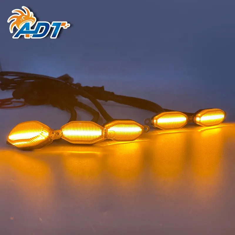 ADT 5 adet/Kit 12 SMDs Ultra parlak beyaz sarı kırmızı mavi renkli Led araba ızgara koşu lambası tel F150 Tundra