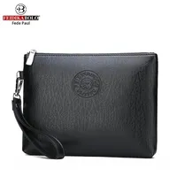 2025 Heren Casual Pu Zacht Lederen Clutch Tas Grote Capaciteit Mobiele Telefoon En Portemonnee Rits Sluiting Lange Polyester Voering