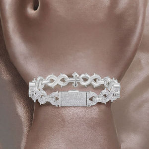 Bracelet tennis de luxe en moissanite, argent sterling 925 plaqué rhodium, alternative au diamant, cadeau de fiançailles, idéal pour les fêtes, fournisseur indien - Product Image 2