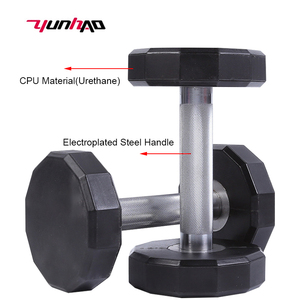 Vente en gros d'équipement de gymnastique avec logo personnalisé 2KG-50KG Haltère en uréthane <span class=keywords><strong>12</strong></span> faces haltères CPU avec poignée moletée - Product Image 2