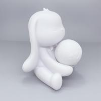 Nouveauté : Tirelire en résine en forme d'ours et de lapin, faite à la main, lumière lunaire 3D, peinture de surface embryonnaire blanche
