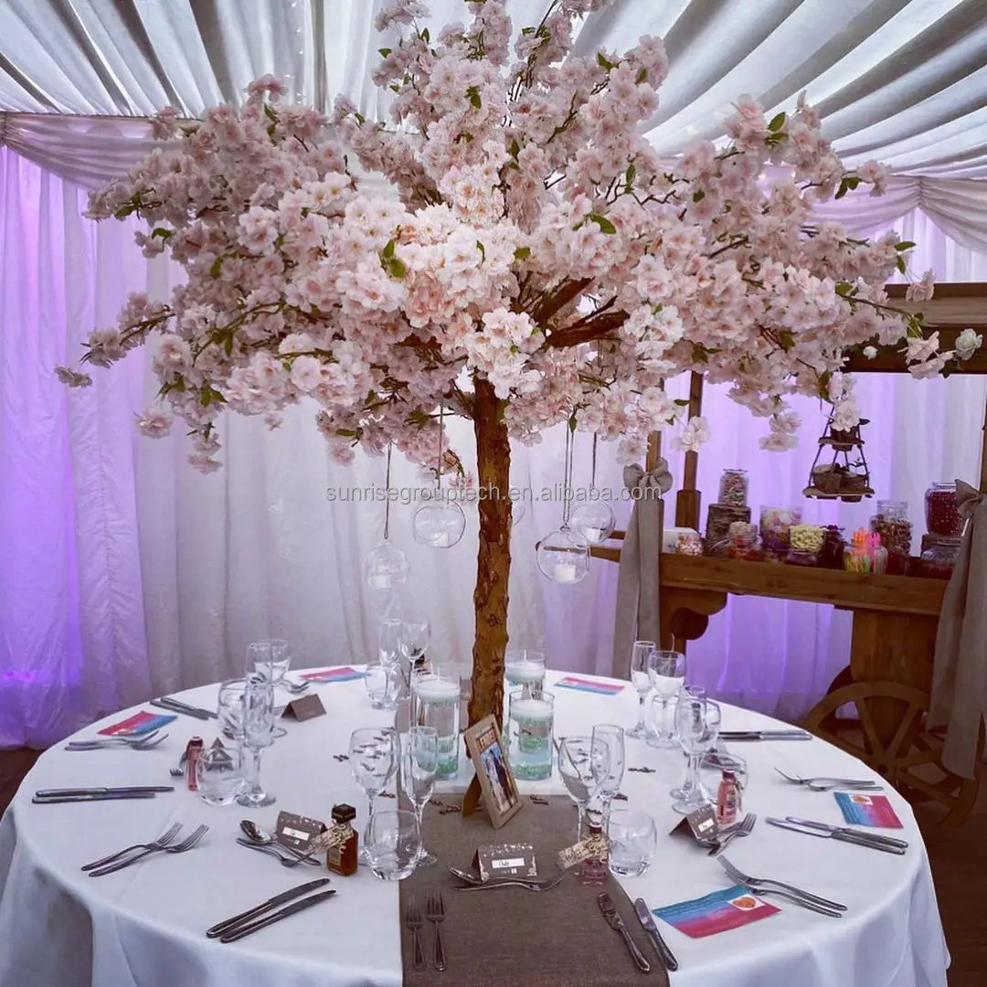 ISEVIAN Kunstmatige Cherry blossom Bloem Royal Blue Bruiloft Tafel Boom Middelpunt