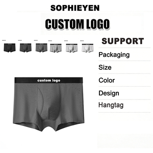 Boxer da <span class=keywords><strong>Uomo</strong></span> in Cotone con Marchio/Logo Personalizzato, Slip Senza Cuciture Lavorati a Maglia, Produttore di Intimo Maschile OEM/ODM - Product Image 2