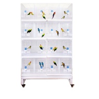 Cage à oiseaux de reproduction de haute qualité, nouveau style, solide, design moderne en fil de fer PP, respirante, disponible en noir et blanc, avec plateau en plastique.