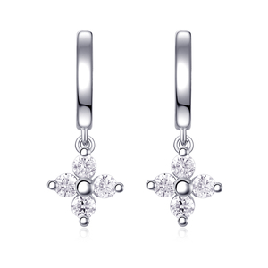 Orecchini a Cerchio da Donna ZhuangYee con Design Glider, in Argento Sterling 925 Placcato Oro Bianco 18K e Moissanite 0.8ct*2 Pezzi - Product Image 3