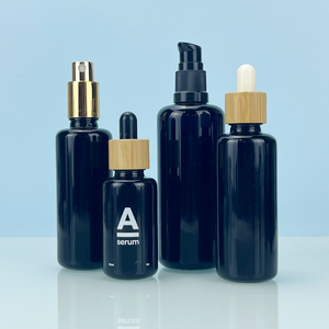 Factory Manufacturer Violet Glass Emulsion <b>Pump</b> <b>Bottle</b> 15ml 20ml 30ml 50ml 60ml 100ml Round Black Sunscreen Spray <b>Bottle</b> - Product Image 2