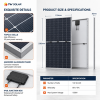Panel Surya 730W 750W 800W Tipe-N Bifasial Half-cut Kaca Ganda TW Solar Efisiensi Tinggi Garansi 30 Tahun Modul PV
