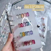 Livre de rangement Transparent à pression sur les ongles, Album Photo de pointe d'ongle, livre d'affichage de nuancier d'ongle de différentes tailles