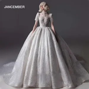 Jancember abito da ballo di Design di lusso con paillettes Plus Size elegante abito da sposa abiti da sposa
