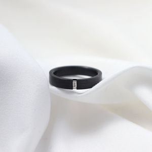 Black Pure <b>Titanium</b> <b>Ring</b> Geometric Shape Tension Setting Unisex Fashion Jewelry Gift - Product Image 3