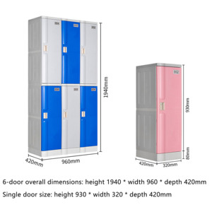 Bán Buôn Bền Không Thấm Nước ABS Nhựa Lưu Trữ Tủ Nhựa Locker Cho Thay Đổi Phòng Tập Thể Dục Locker - Product Image 3