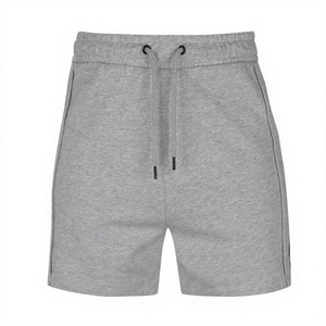 Pantalones Cortos de Algodón Gris para Hombre, Cintura Media, Casuales, Color Sólido, Tejido Transpirable, Corte Corto - Product Image 1