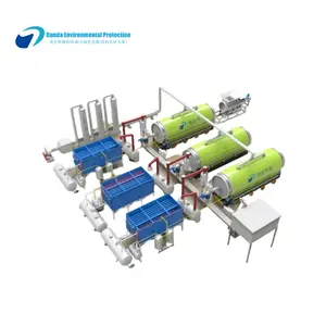 High efficiency waste tyre to diesel fuel refining machine with pyrolysis plant and distillation plant