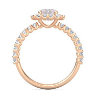 Bague en argent sterling 925 plaqué or jaune avec quartz rose et zircone cubique compacte, bijou cadeau authentique