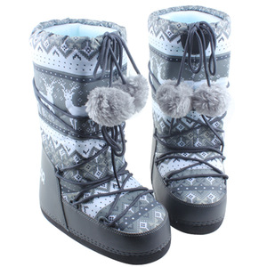 Bottes de ski pour femmes européennes et américaines, collection automne-hiver, <span class=keywords><strong>avec</strong></span> <span class=keywords><strong>fourrure</strong></span> et semelle intérieure en EVA, motif cerf tendance pour Noël - Product Image 2