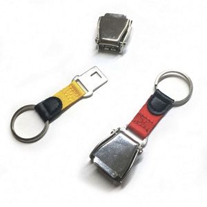 Wholesale Factory Aircraft Seatbelt Buckle Graved Metal Keychain - Product Image 4