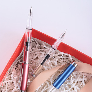 Pluma estilográfica de pistón, de plástico transparente multicolor, gran capacidad, regalo para estudiantes de escuela primaria - Product Image 2