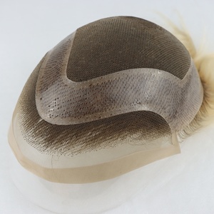 Tóc Giả Màu Vàng Ombre Bền 613 Tóc Thật Tóc Giả Da Mỏng PU Mens Tóc Giả Thay Thế Tóc Giả Dành Cho Nam Tóc Giả Ren Pháp - Product Image 4