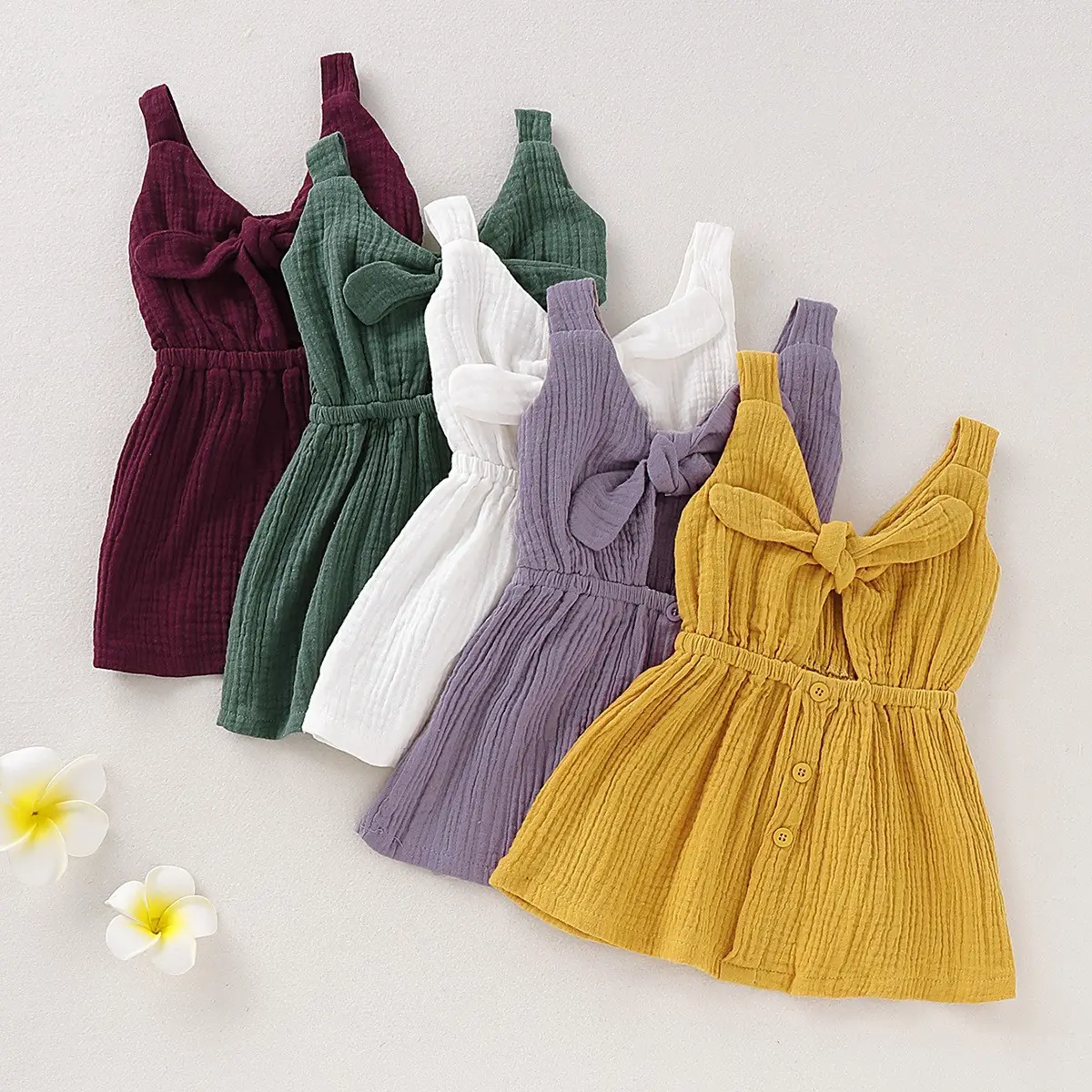 2022 Children's Summer Clothes INS style 100% cotton baby sleeveless dress for girls