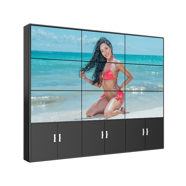 55-Inch Floor Standing Seamless Narrow Bezel LED Digital Signage 2x3 49 Ultra Slim LCD Video Wall 8mm Pixel Pitch Conference
