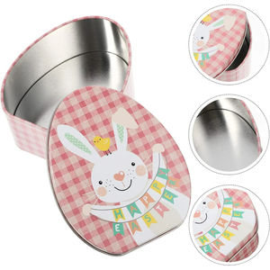 Caja de Metal con Forma de Huevo de Pascua Personalizada WeWood de Vietnam, Contenedor de Dulces con Estampado de Conejito para Envolver Regalos Navideños - Product Image 4