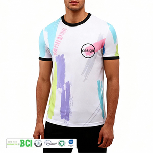 เสื้อยืดวิ่งมาราธอนแบบซับลิเมชั่นพิมพ์โลโก้ OME ตามสั่ง แห้งเร็ว ระบายเหงื่อได้ดี สำหรับการแข่งขัน - Product Image 1