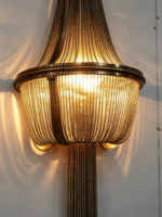 Lüks Modern Metal Zincir Püsküllü Duvar Apliği Özel Altın Pirinç Saçaklı LED Kısılabilir Duvar Lambası Otel Yatak Odası Villa için