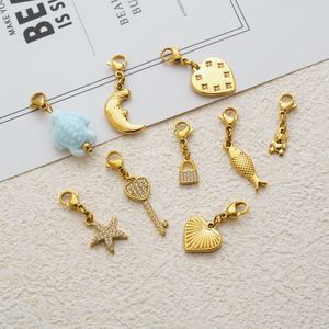 Lot <span class=keywords><strong>d</strong></span>'accessoires pendentifs Lune, <span class=keywords><strong>Ours</strong></span>, <span class=keywords><strong>Boucle</strong></span>, Étoile, Cœur, Clé en forme de cœur, Poisson, Tortue pour la vente en gros - Product Image 3
