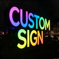 Enseigne LED extérieure pour entreprises avec télécommande, lettres 3D, étanche IP65 pour bars, hôtels, magasins