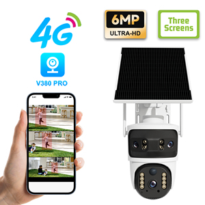 Wifi Năng Lượng Mặt Trời Ba Màn Hình 4 Không Dây Năng Lượng Mặt Trời Máy Ảnh 4G Kết Nối 360 Độ Tầm Nhìn Ban Đêm Báo Động Đẩy 3 Lần Góc Rộng Ngoài Trời Máy Ảnh - Product Image 6