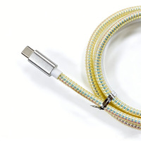 Kabel USB-C L Berkualitas Tinggi dengan Pelindung Anyaman, Pengisian Cepat 3A, Transfer Data, Bersertifikasi CE/FCC, Konduktor Tembaga Murni untuk