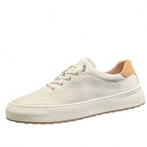 Nuevas Zapatillas de Verano para Hombre de Cuero Vacuno Genuino, Transpirables, Estilo Casual, Blancas, con Cordones, Malla, Inspiración Japonesa - Product Image 2