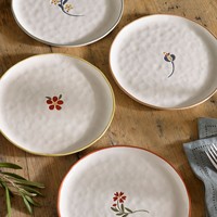 Assiettes latérales de forme organique multi-fleurs Assiette florale Cadeau de Noël restaurant mariage motif personnalisé dîner ce