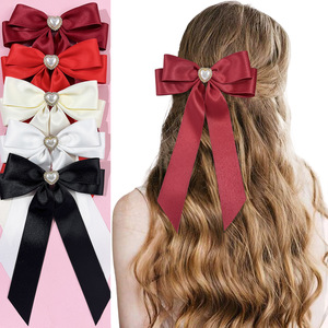 Grosir Korea berlian imitasi gaya hati ikatan simpul pita klip rambut untuk wanita modis serbaguna aksesori rambut untuk dekorasi - Product Image 1