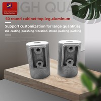 Pieds de meuble ronds réglables en alliage d'aluminium au design moderne, vente directe usine, pour table de chevet, bureau, salon