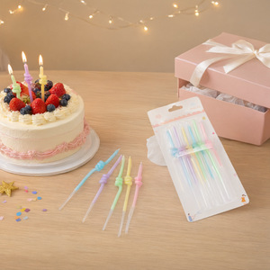 Bougies d'anniversaire colorées en forme de nœud, décoration créative de gâteau en fil torsadé pour la pâtisserie de fête - Product Image 3